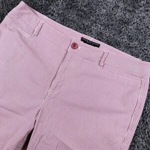 Peace Of Cloth Pants Womens 10 Pink Striped Chino Straight Leg Stretch USA Twill
